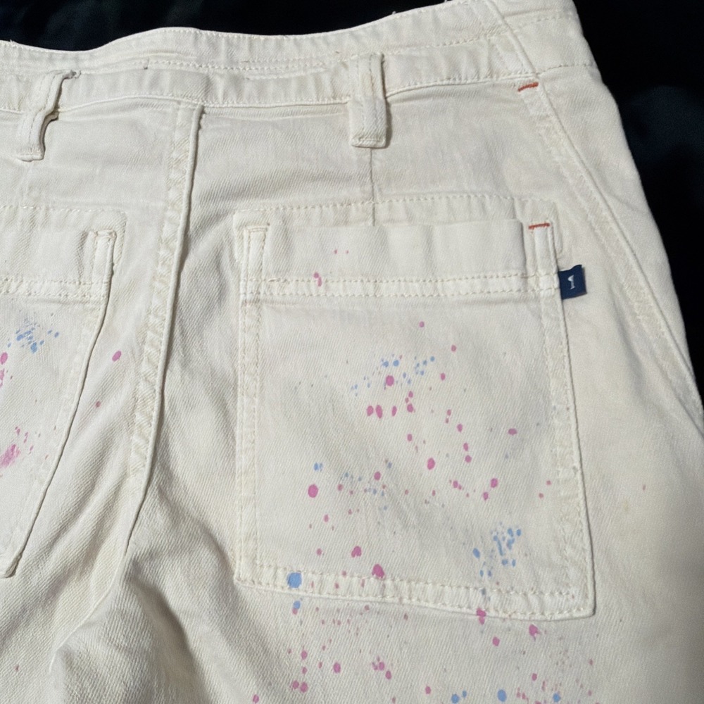 Pilcro Anthropologie Size 26 The Wanderer Jeans Pants Ivory Whimsical - Picture 5 of 10